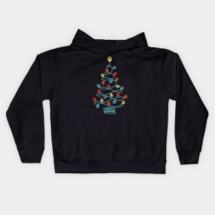 Cute Dog Paws christmas tree Kids Hoodie